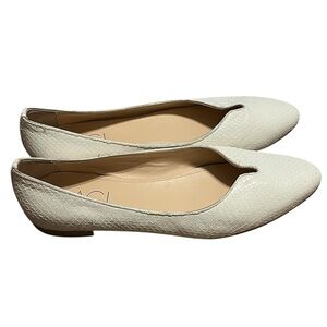 AGL Mimosa cream leather snake embossed ballet flats Made in Italy